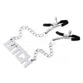Adjustable Non-Piercing Nipple Clamps with Letter(Bitch) Chain